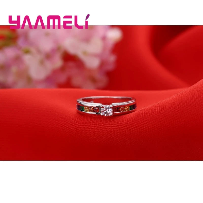 Sterling Silver Cubic Zirconia Engagement Ring