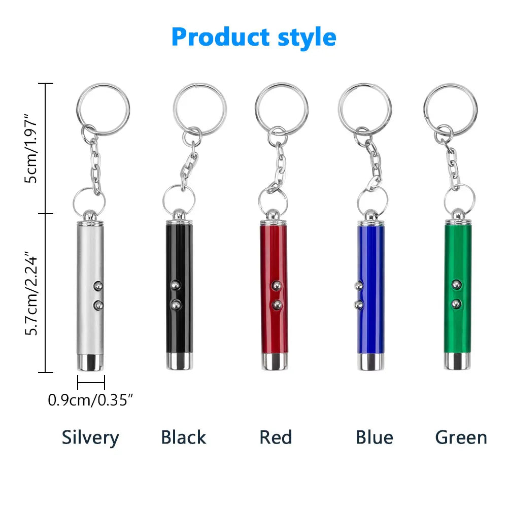 Pocket Laser Pointer & LED Flashlight Keychain