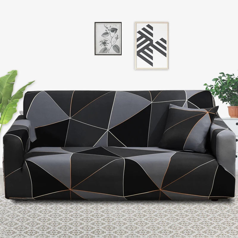 Stretch Floral Sofa Cover with Anti-Slip Grip