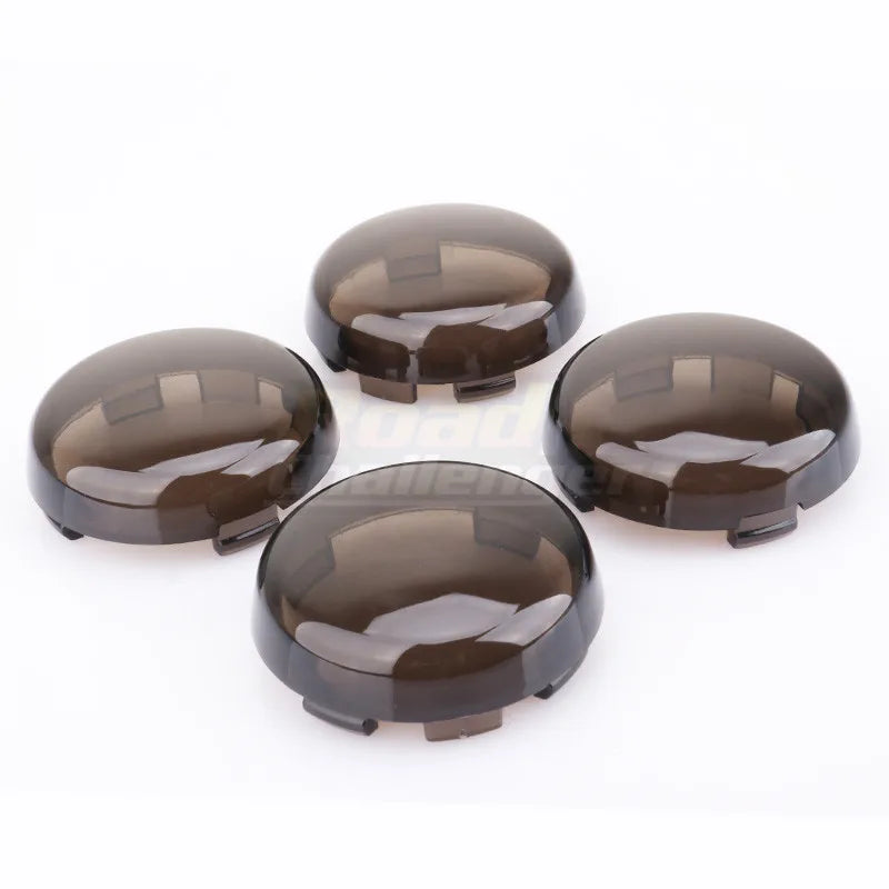 Three black LED turn signal light lens covers for Harley Davidson motorcycles