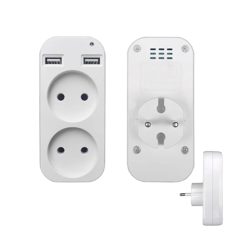 Compact EU Power Strip with USB Ports