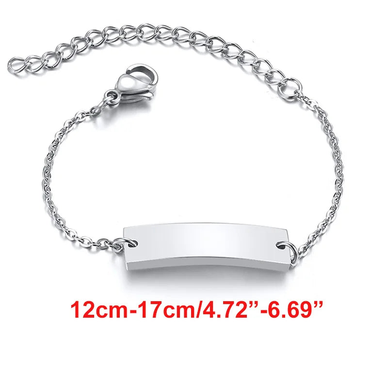 Personalized Stainless Steel Name Bracelet for Baby and Mom