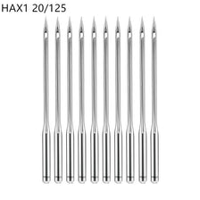 A pack of 12 stainless steel sewing machine needles.