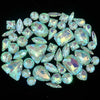 Mixed Shape Glass Rhinestones with Silver Claw Settings