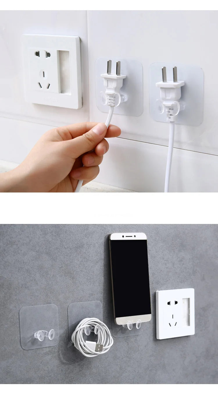 Transparent Self-Adhesive Wall Hooks for Pictures and More