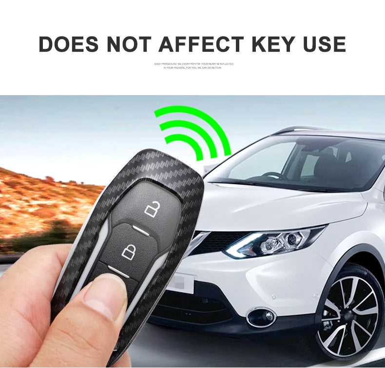 Carbon Fiber Car Key Cover for Ford Models