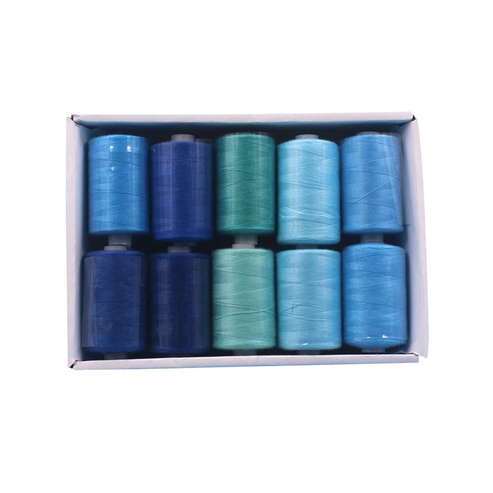 1000 Yard Polyester Sewing Thread Spools — 10 Color Pack
