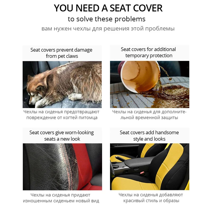Universal Car Seat Covers Set with Track Detail Design