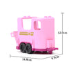 Pink city rescue vehicle building block set with traffic signs and wheels