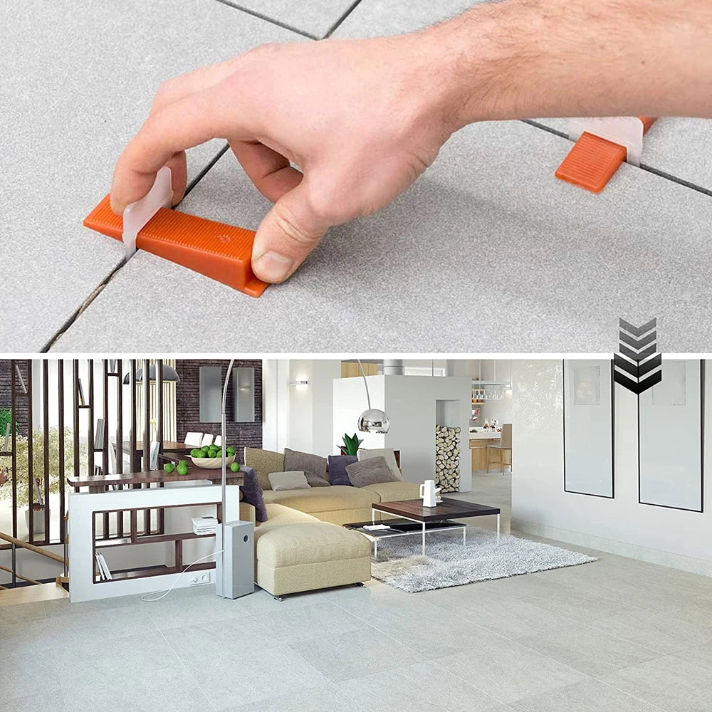 Tile Leveling System with Spacers and Clips