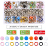 A variety of metal snap fasteners in 20 colors are displayed in sets for crafting and sewing projects.