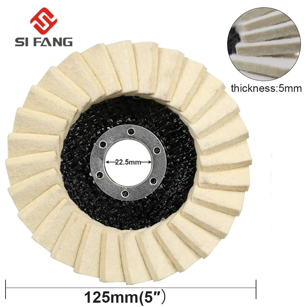 125mm Wool Felt Flap Polishing Disc for Angle Grinders