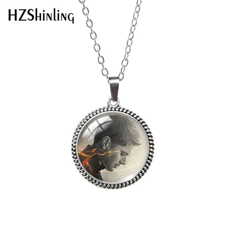 Destiel-Inspired Glass Cabochon Pendant Necklace