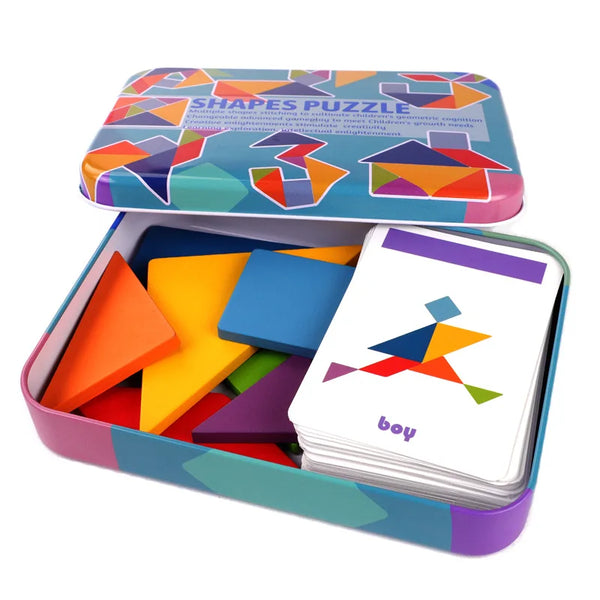 Wooden Tangram Puzzle Set for Kids – Montessori Learning Toy