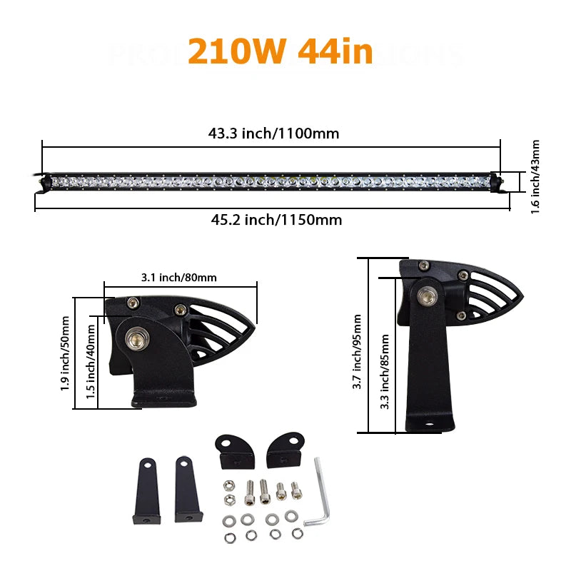 Single Row LED Light Bar for Off-Road Vehicles