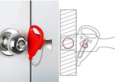 Portable Door Lock with Key for Travel Security