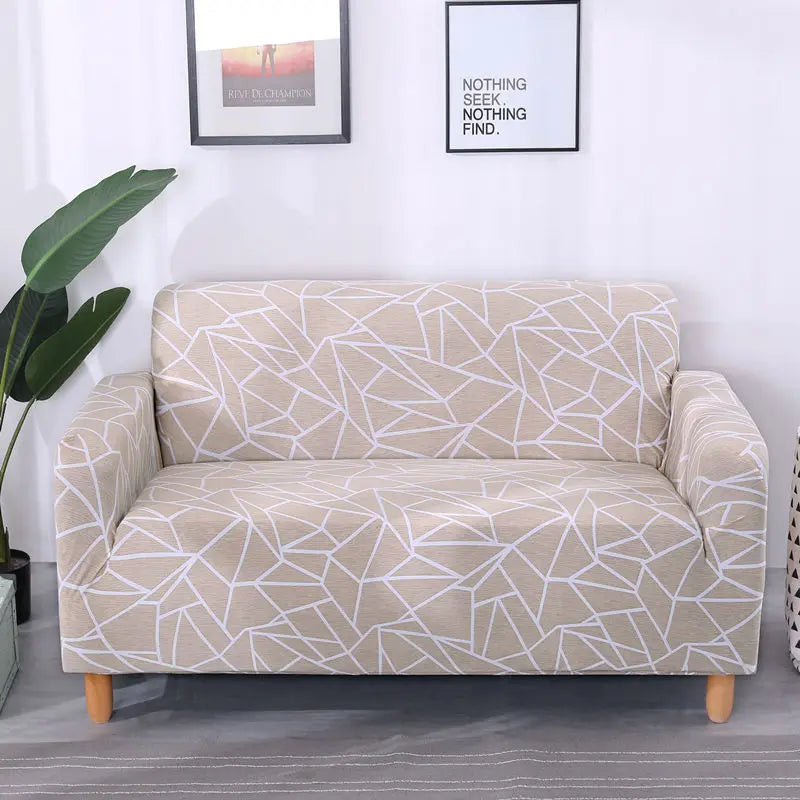 Slip-Resistant Stretch Sofa Cover with Floral Design