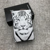 Ultra-Slim Aluminum Cigarette Case with Laser-Engraved Wolf Design