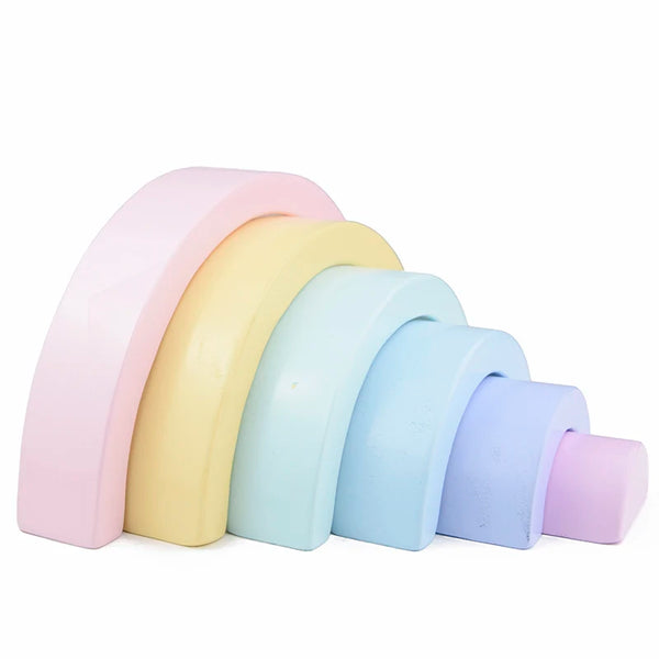 Wooden Rainbow Stacking Blocks - Montessori Educational Toy for Kids