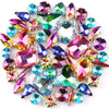 Mixed Shape Glass Rhinestones with Silver Claw Settings