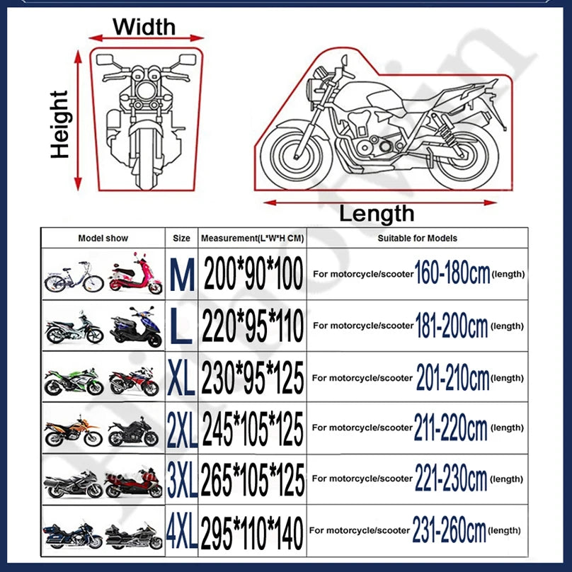 All-Season Motorcycle & Scooter Cover with UV Protection