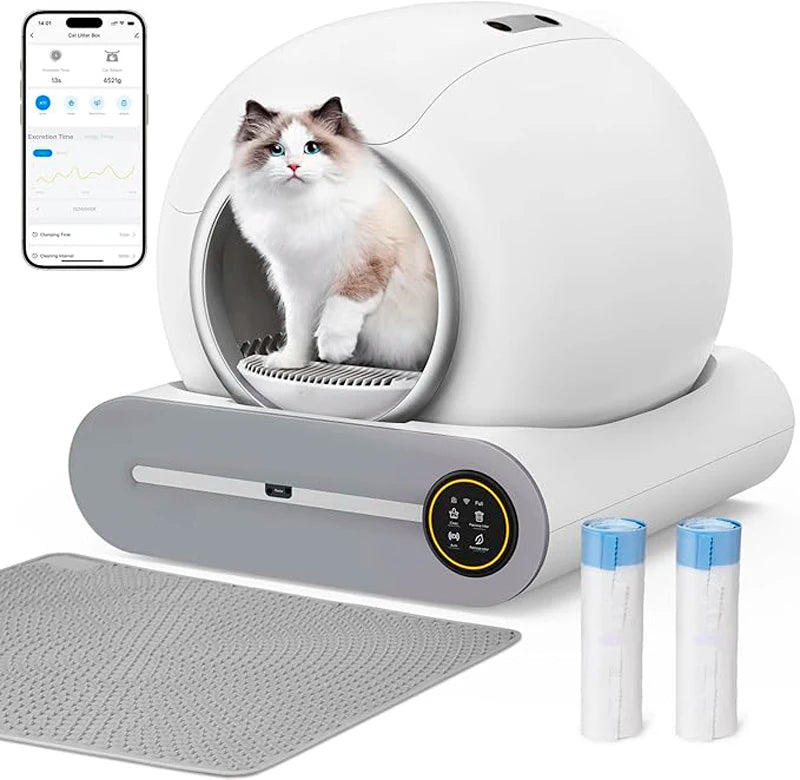 Smart Self-Cleaning Cat Litter Box with App Control
