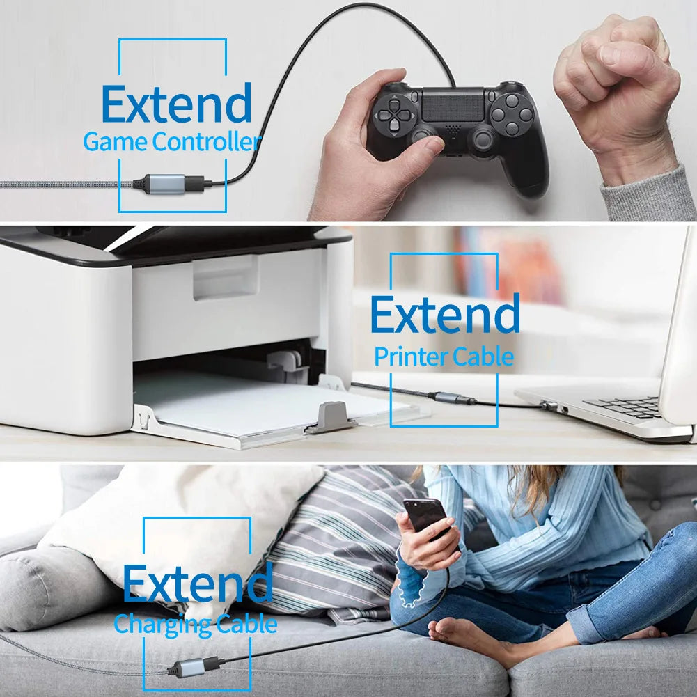 Nylon Braided USB 3.0 Extension Cable