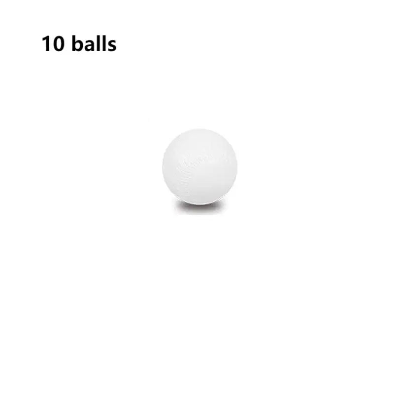 A white baseball is shown, part of a set for a kids' t-ball pitching machine.