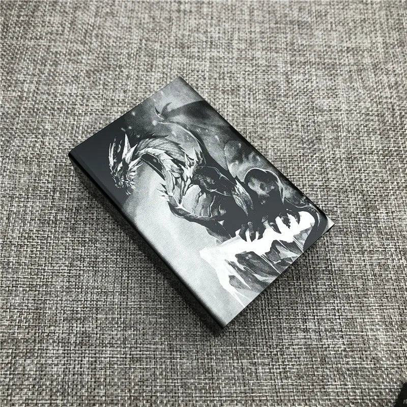 Ultra-Slim Aluminum Cigarette Case with Laser-Engraved Wolf Design