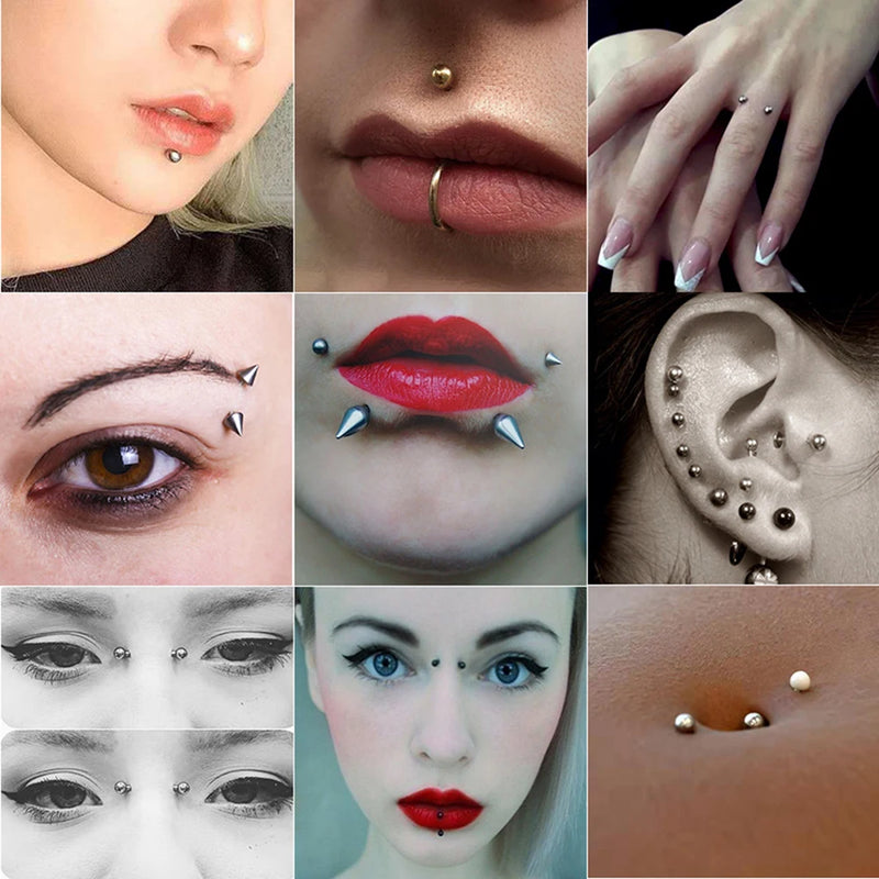 Adhesive Fake Piercing Stud Set