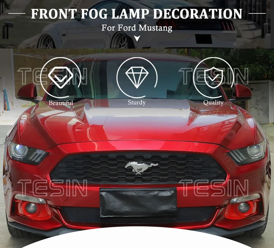 ABS Fog Light Trim Covers for Ford Mustang 2015-2017