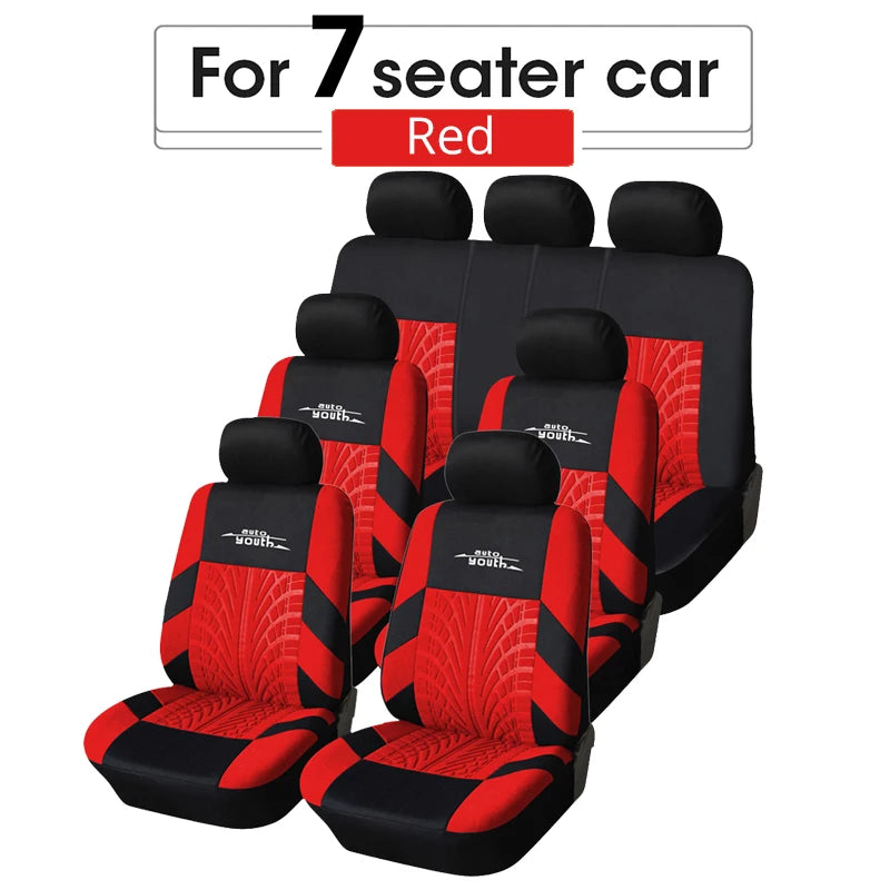 Universal Car Seat Covers Set with Track Detail Design