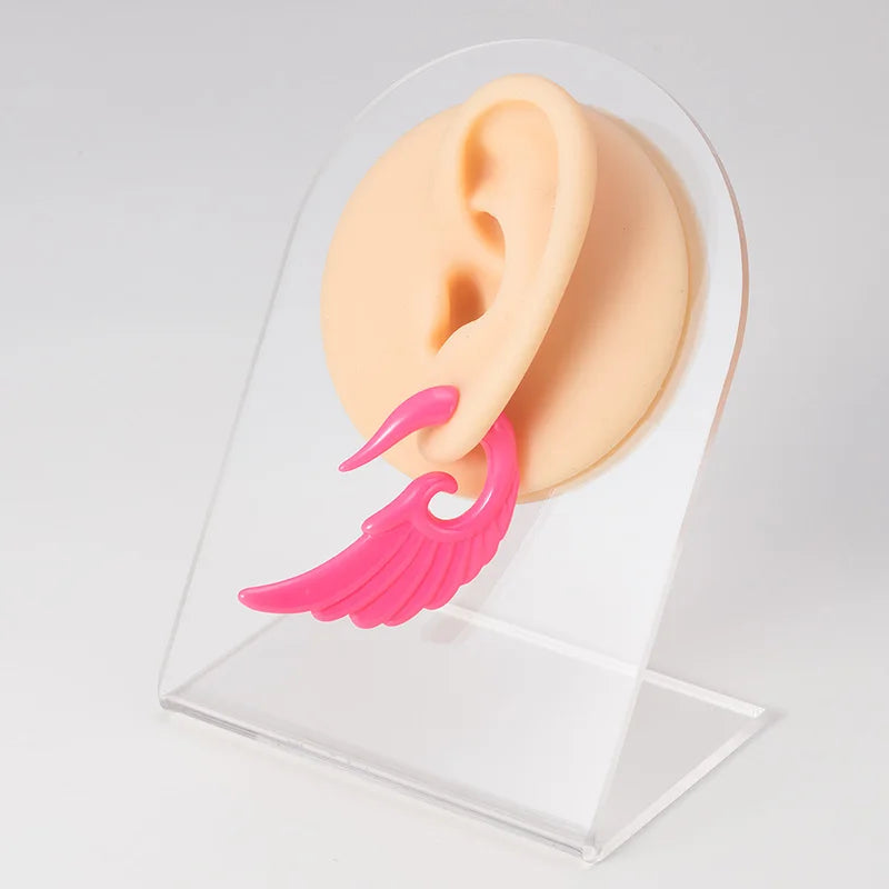 Pendientes de espiral acrílicos tipo túnel falso