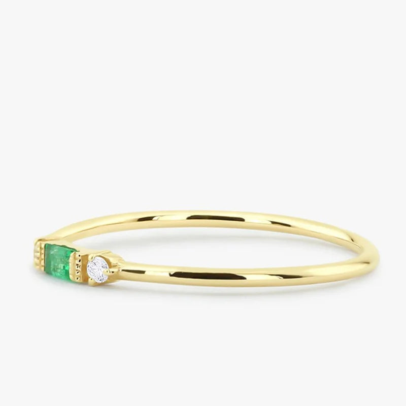 925 Sterling Silver Ring Set with Gemstone Accents