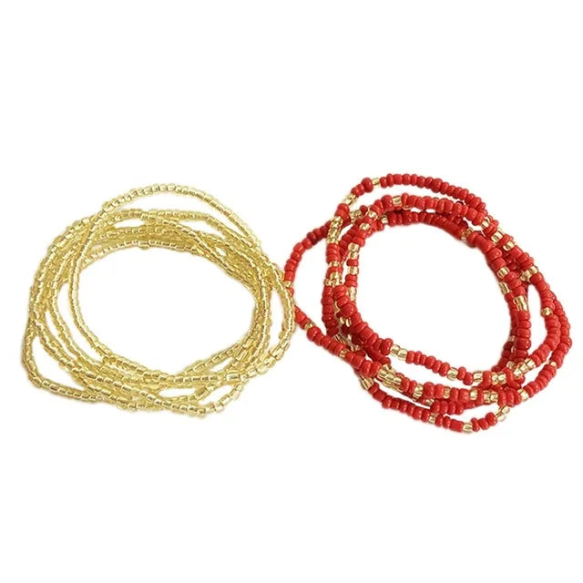 Colorful Beaded Elastic Waist Chain for Women