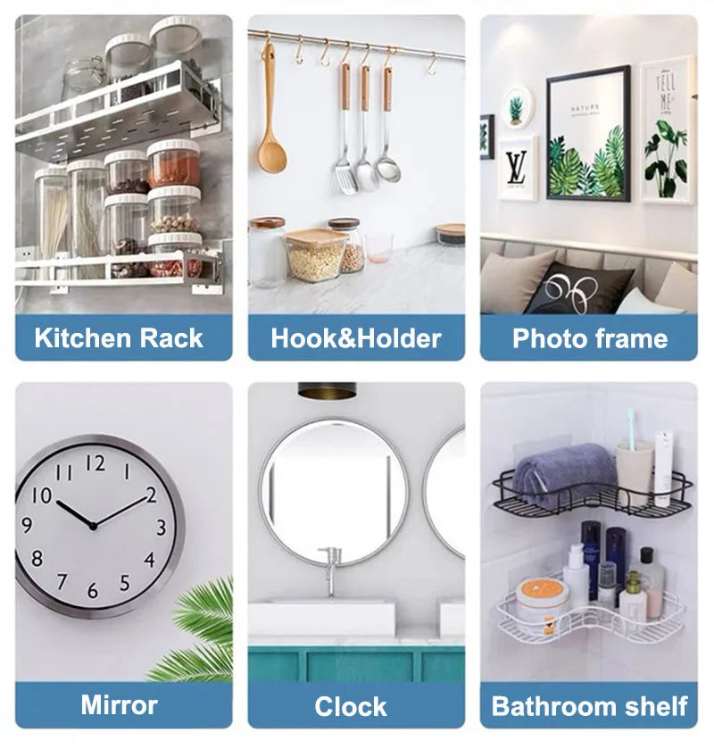 Transparent Self-Adhesive Wall Hooks for Pictures and More