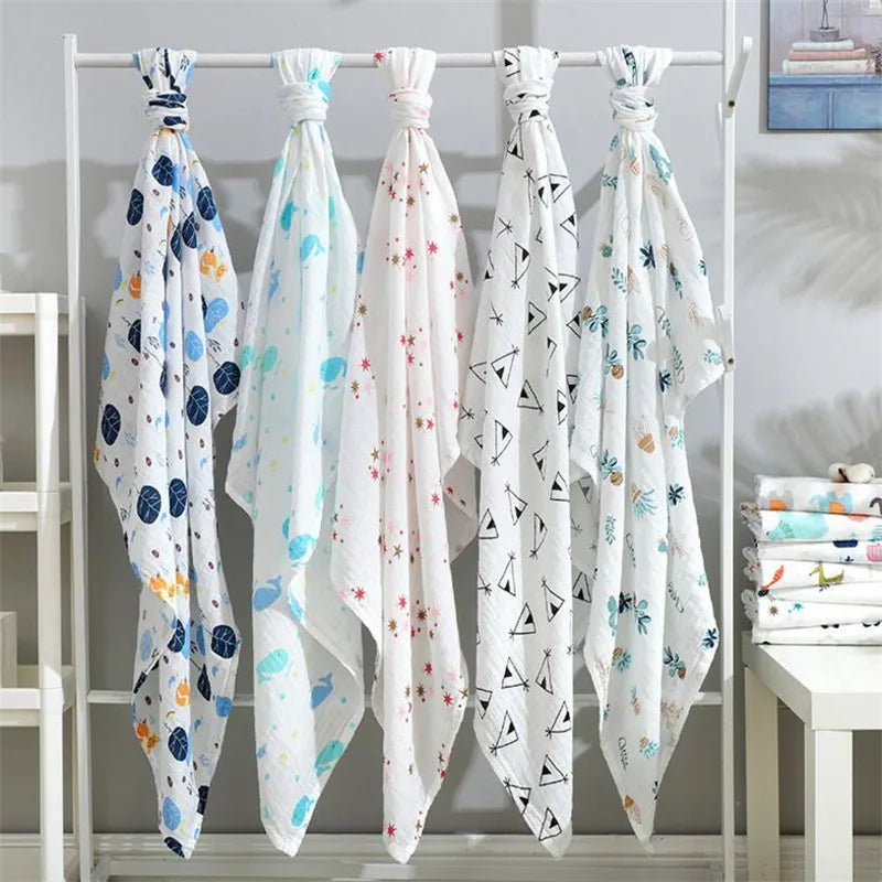 Super Soft Cotton Muslin Baby Swaddle Blanket