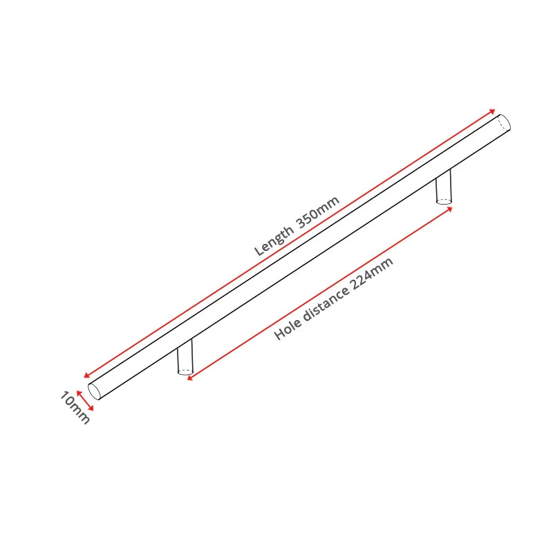 Brushed Stainless Steel Cabinet T-Bar Handle