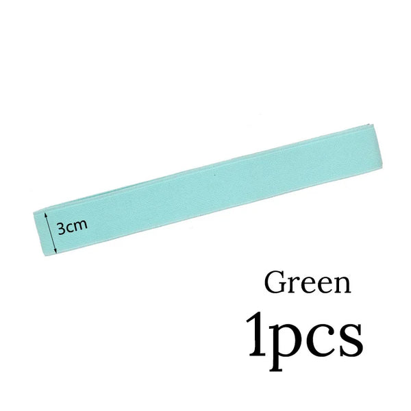 A light mint green, 3cm long adjustable wig grip band for seamless lace fronts.