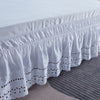 Embroidered Ruffle Bed Skirt with Scalloped Edge