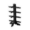 Black stackable display stand designed for holding sunglasses and reading glasses.