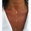 Enamel Evil Eye Lariat Necklace with Cubic Zirconia