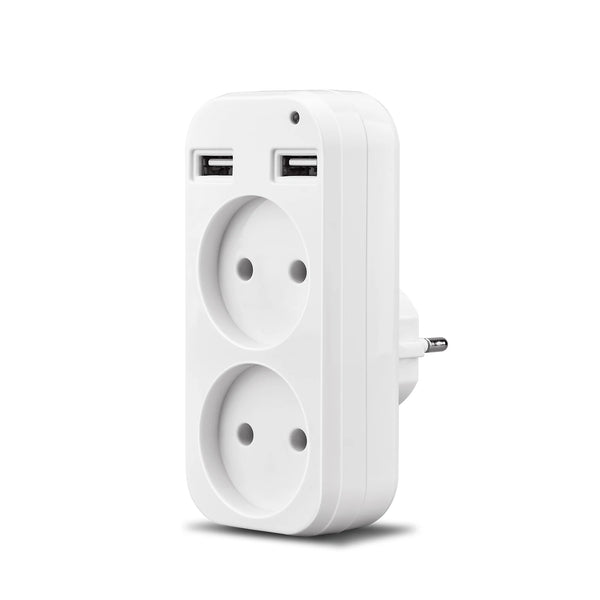 Regleta Compacta con Enchufe EU y Puertos USB