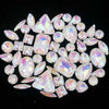 Mixed Shape Glass Rhinestones with Silver Claw Settings