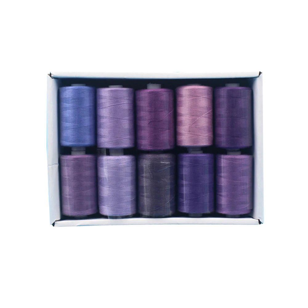 1000 Yard Polyester Sewing Thread Spools — 10 Color Pack