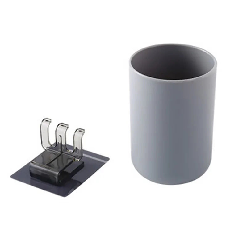 Wall-Mounted Toothbrush and Cup Holder