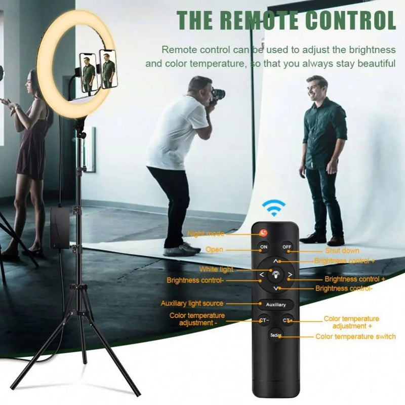 22-Inch Dimmable LED Ring Light with Adjustable Tripod Stand