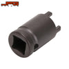 A black 4-pin lock nut removal socket for Sur-Ron and Segway electric bikes.