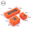 Three orange safety equipment cases for an RC crawler decoration set.