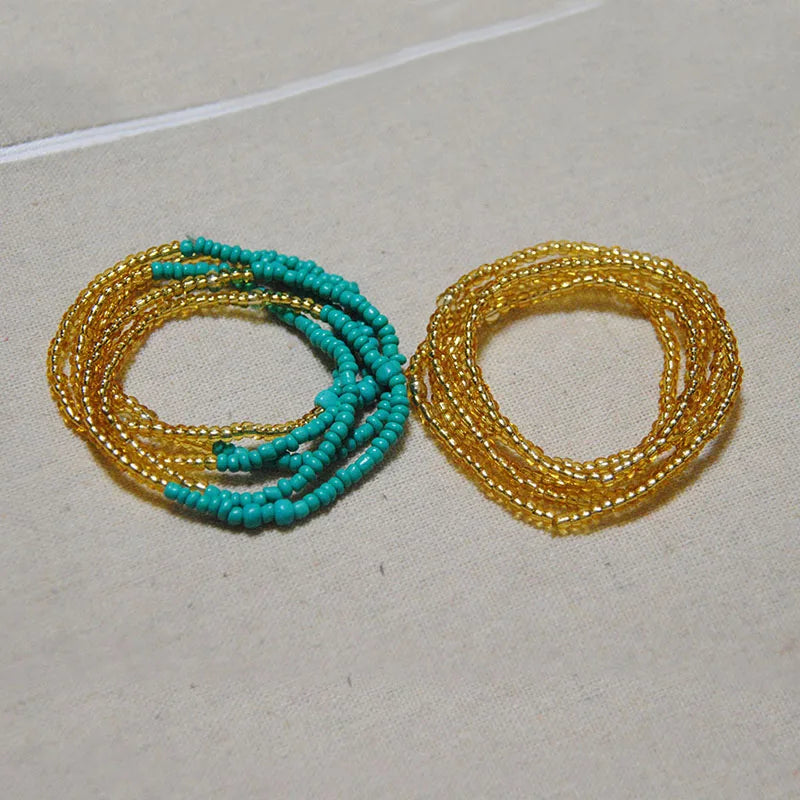 Colorful Elastic Belly Bead Chain Set for Women
